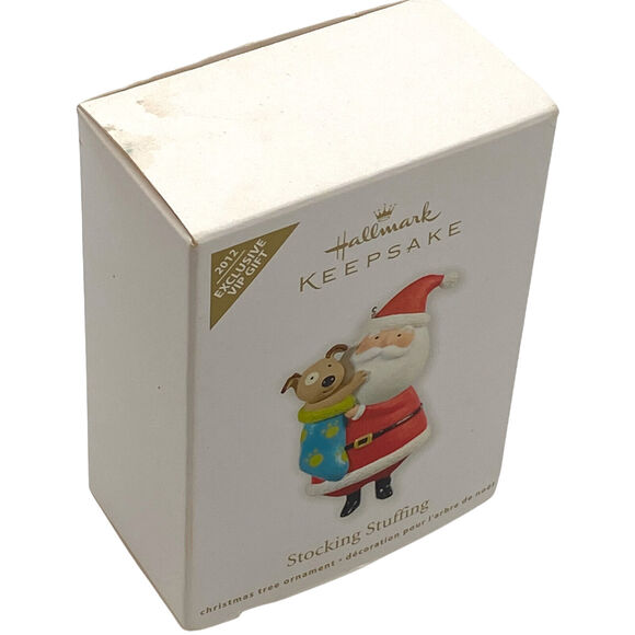 Hallmark Keepsake Ornament 2012 VIP Gift Santa Holding Puppy Christmas Dog Rare - Picture 4 of 12